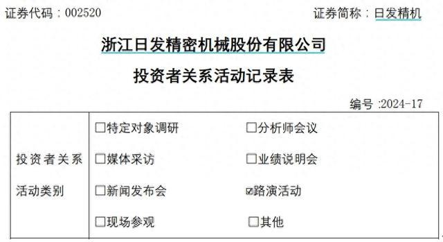 日发精机接待多家机构调研，称大规模设备更新有积极推动作用