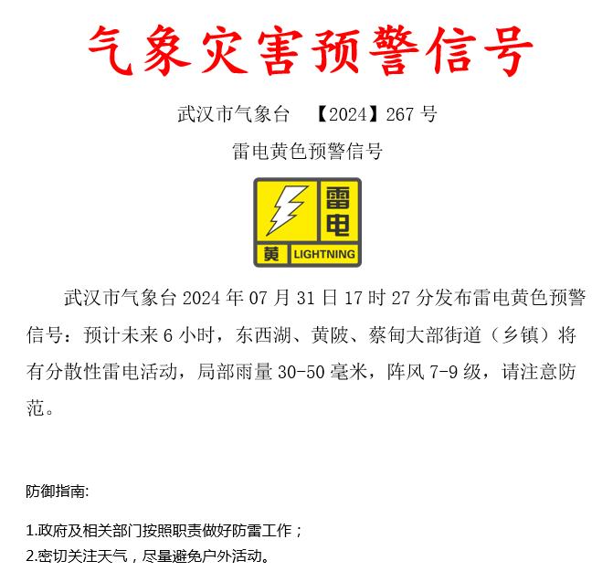 刚刚预警连发！暴雨、雷电今晚就到，武汉将再度......