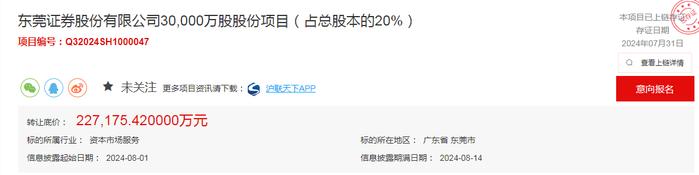 锦龙股份一字涨停实现9天6板：正式公开挂牌转让东莞证券20%股份