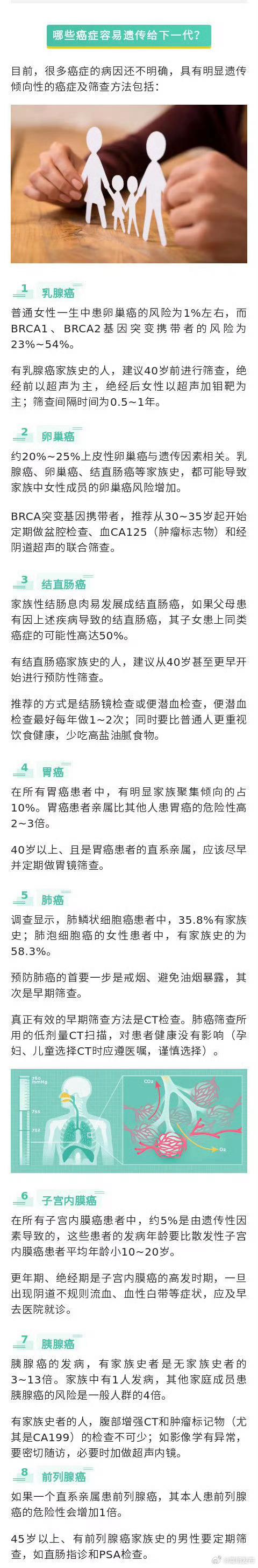 约10%的癌症有遗传倾向