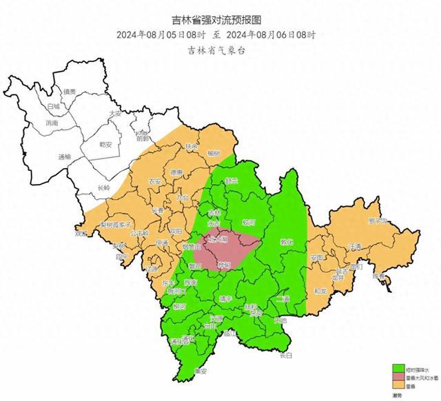 预计未来18小时，吉林省中东部有对流潜势