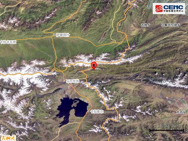 新疆克孜勒苏州阿克陶县发生3.7级地震，震源深度10公里