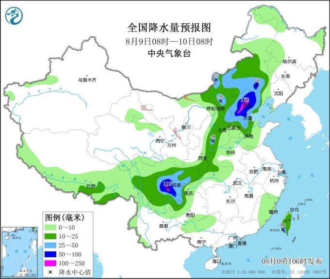 石家庄今早普降暴雨，预计今明两日京津冀部分地区有大暴雨