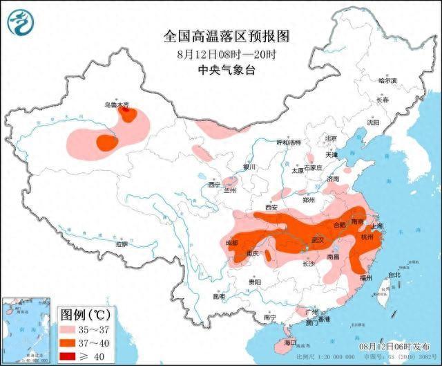 中央气象台8月12日6时继续发布高温黄色预警