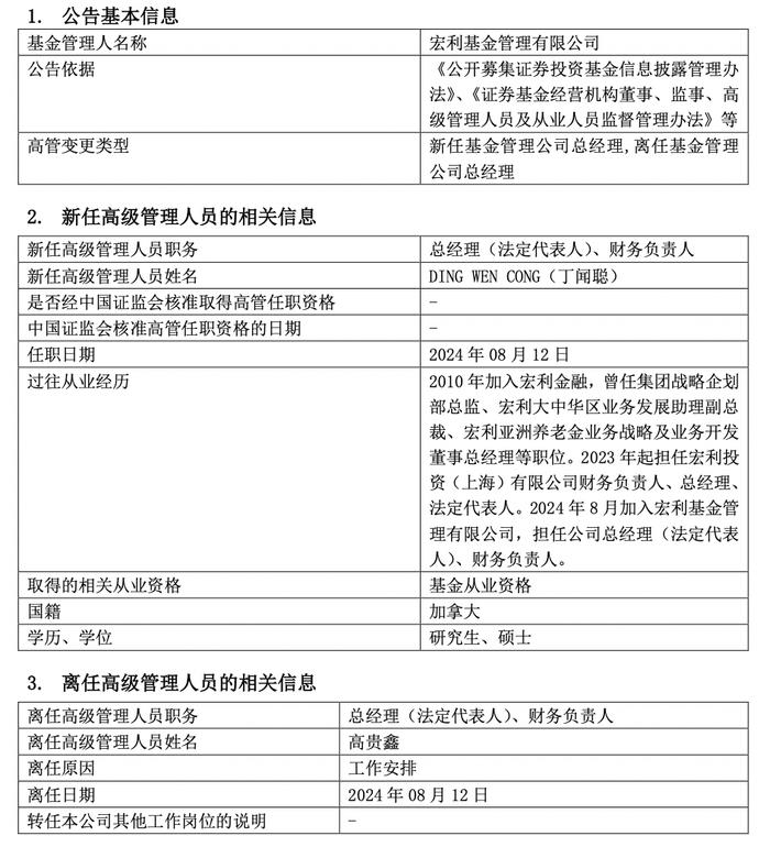 宏利基金换帅，加拿大籍“80后”丁闻聪履新总经理