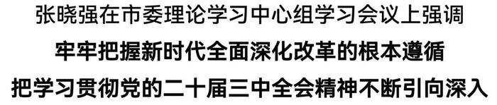 市委理论学习中心组召开学习会议 张晓强主持并讲话