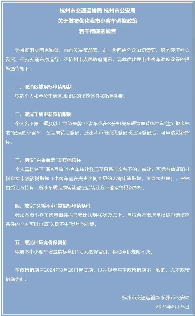 中国蓝观察丨杭州优化小客车调控政策，哪些变化值得关注？