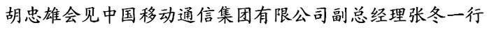 胡忠雄会见中国移动通信集团有限公司副总经理张冬一行