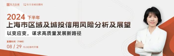 明日直播 | 2024年下半年上海市区域及城投信用风险分析及展望