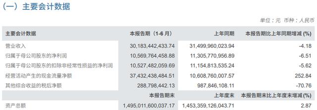 中信证券上半年净利降6.51%，证券承销业务营收同比腰斩