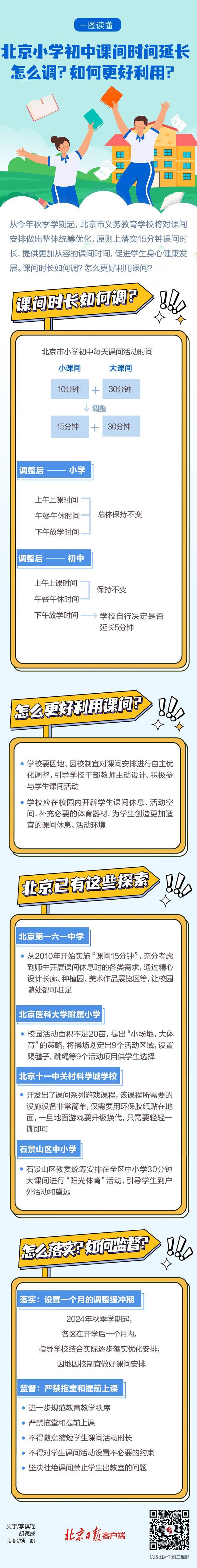 一图读懂|北京小学初中课间时间延长，怎么调？如何更好利用？