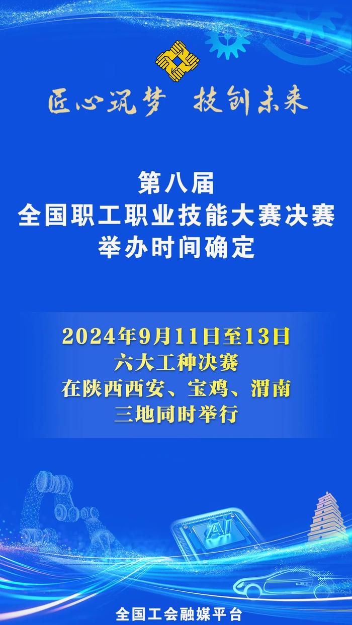 激动人心的时刻就要到了！9月11日~13日，第八届全国职工职业技能大赛决赛！