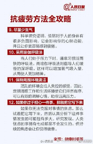 从疲劳到猝死仅6步！收好这份抗疲劳手册