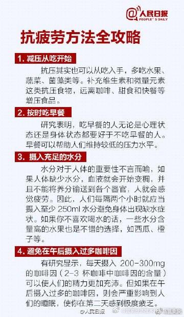 从疲劳到猝死仅6步！收好这份抗疲劳手册