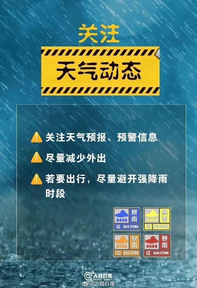 暴雨黄色预警信号！