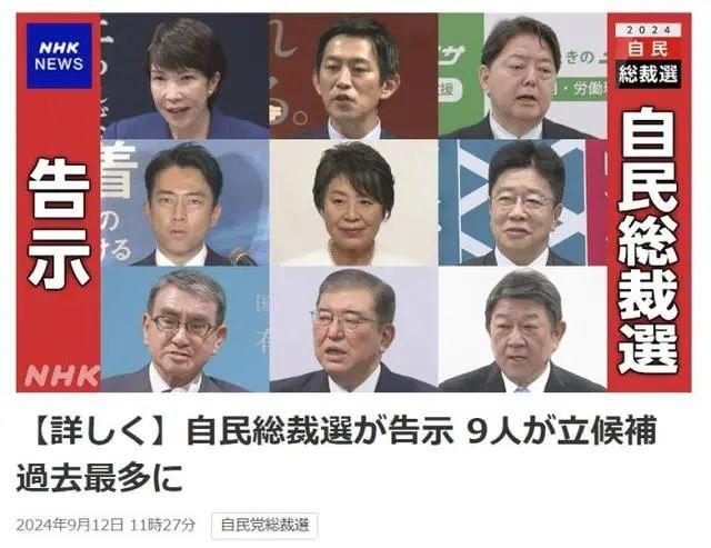 9人角逐下任日本首相