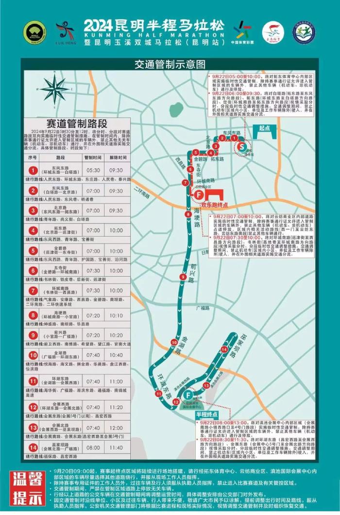 注意！22日，昆明主城区这些路段将交通管制→