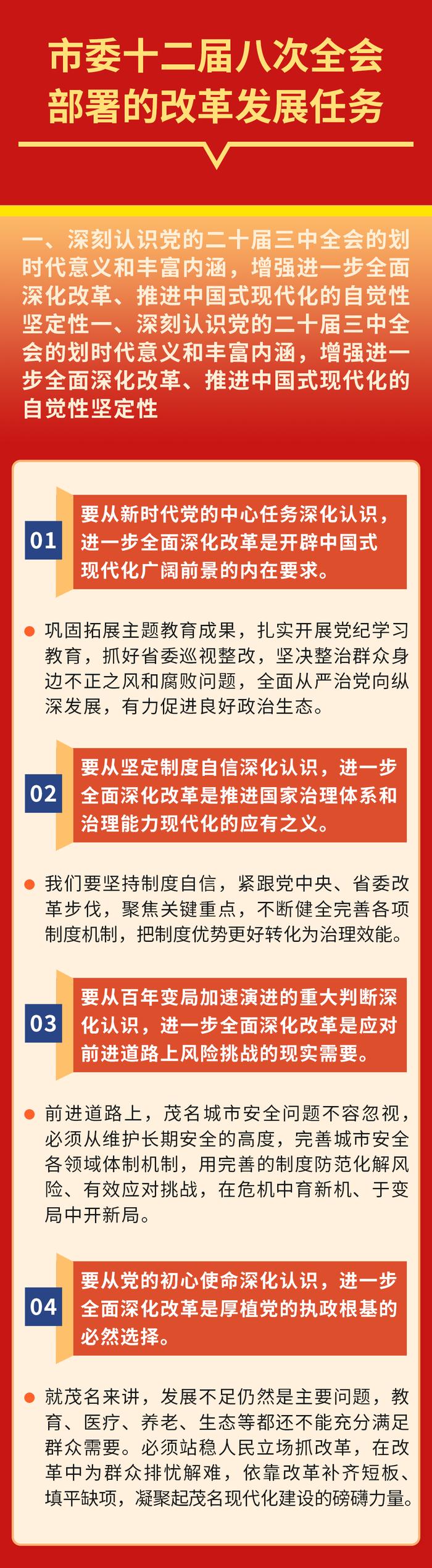 一图读懂市委十二届八次全会报告 | 进一步全面深化改革、奋力推进中国式现代化茂名实践