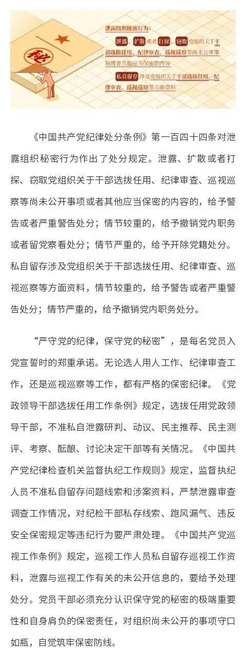 【党纪学习教育·每日一课】这些做法，属于泄露组织秘密行为