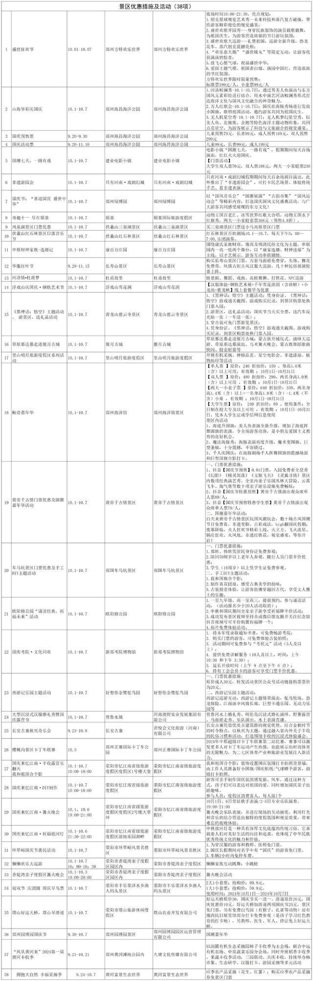 国庆假期 郑州备好文旅盛宴等您来