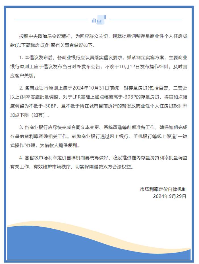 王炸级利好来了！央行宣布存量房贷利率下调0.5%左右 上海调整优化房地产政策