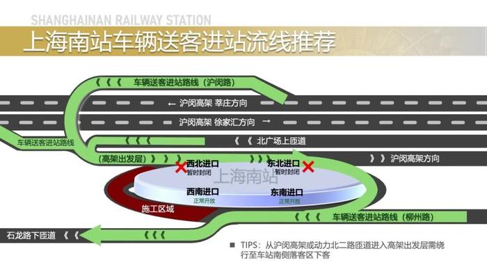 【提示】明天起，上海南站请从南进站口进站