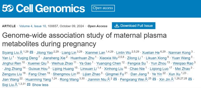 六篇Cell Genomics | 产检迈向个性化？孕期生化、母子代谢及妊娠期糖尿病的遗传密码(图4)