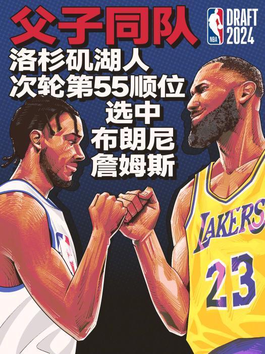 NBA常规赛湖人战胜森林狼，詹姆斯父子同台创历史