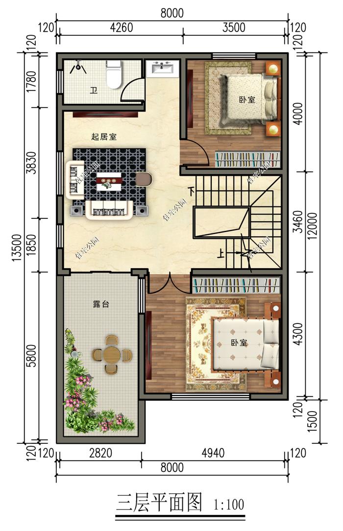 3套带夹层设计的农村别墅，非常适合小宅基地修建，大气又实用