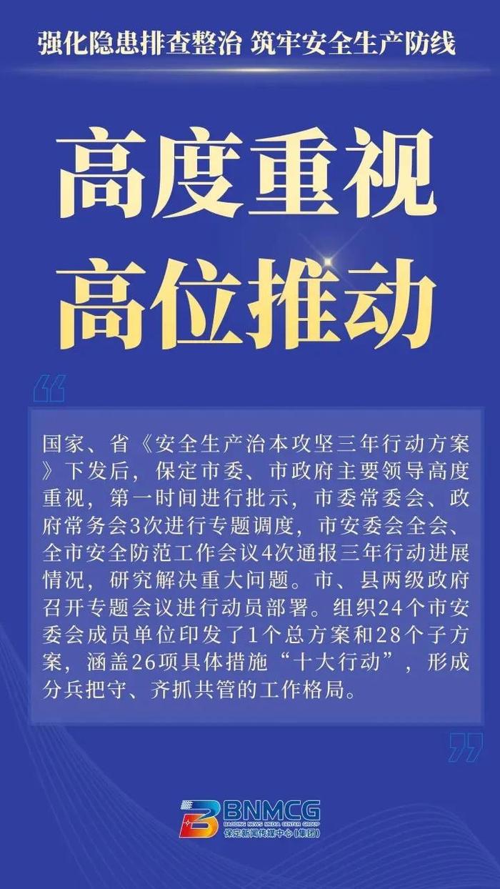 保定市扎实推进安全生产治本攻坚三年行动