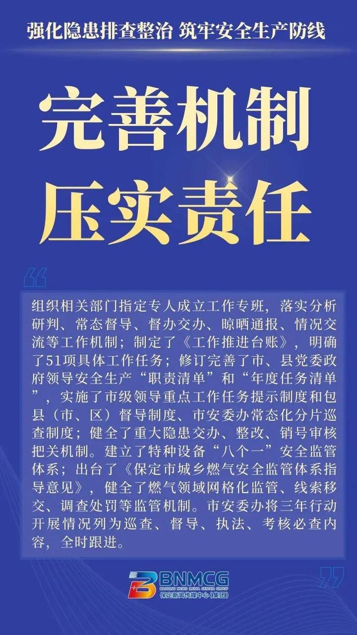 保定市扎实推进安全生产治本攻坚三年行动