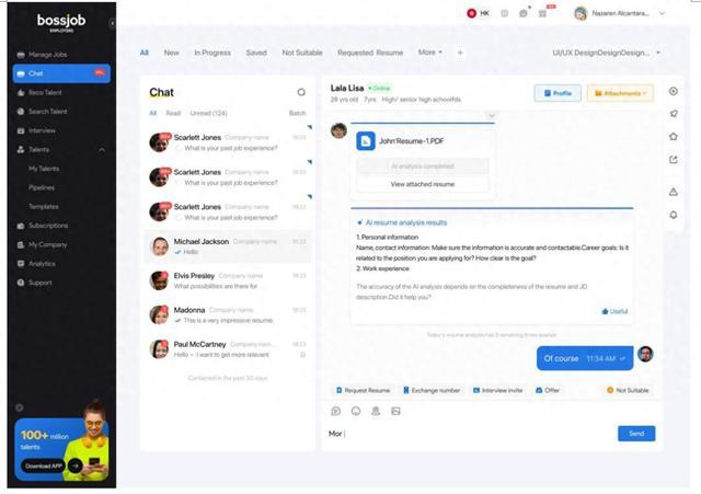 Bossjob上线AI智能招聘助手产品“AI简历分析”