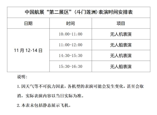 第十五届中国航展飞行表演时刻表来了，请查收