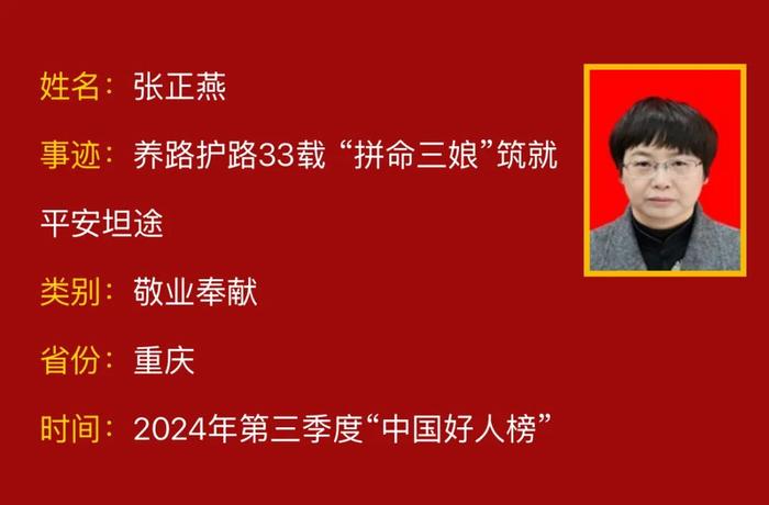 重庆8人（组）→2024年第三季度“中国好人榜”！