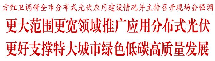 方红卫调研全市分布式光伏应用建设情况并主持召开现场会