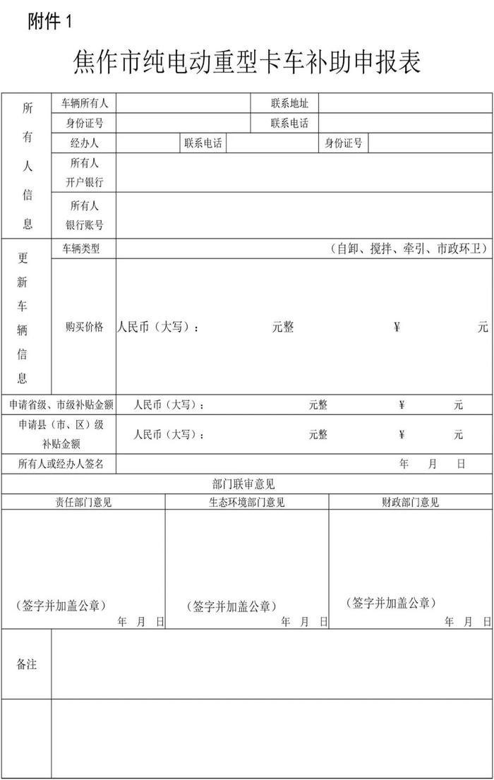 最高6万元！焦作市出台纯电动重型卡车更新补贴补助政策！