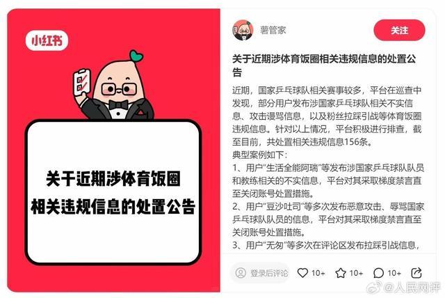 人民网评：谩骂国乒运动员被封禁，警钟为谁敲响？