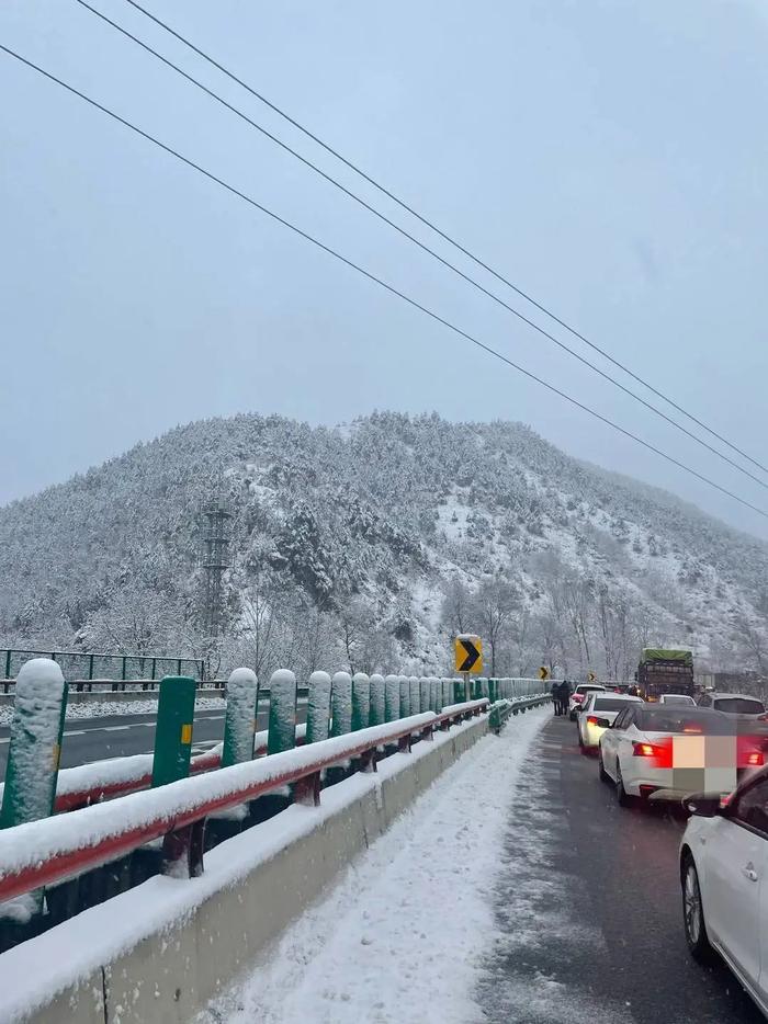 寒潮下的春运:雪夜被困高速7个多小时,彻夜坚守的警车带来安全感