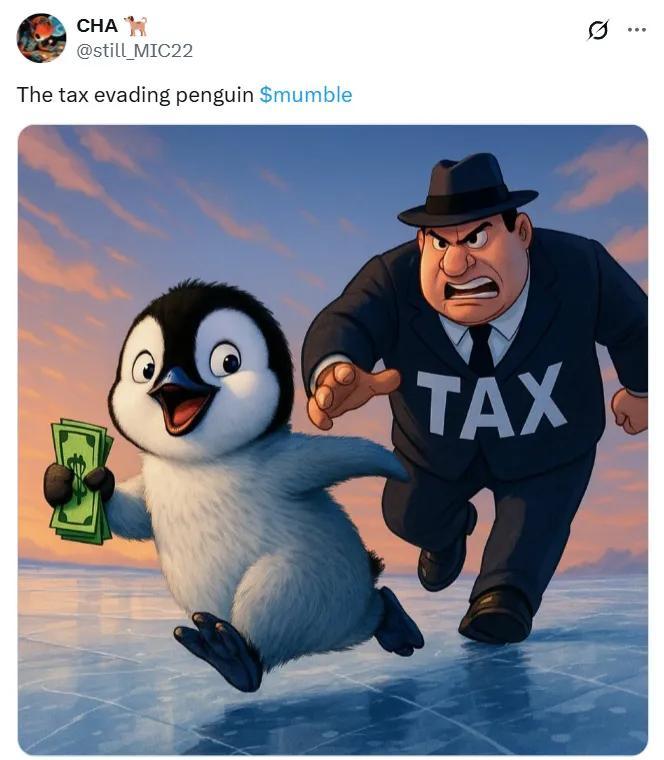 社交媒体截图帖文翻译:逃税的企鹅