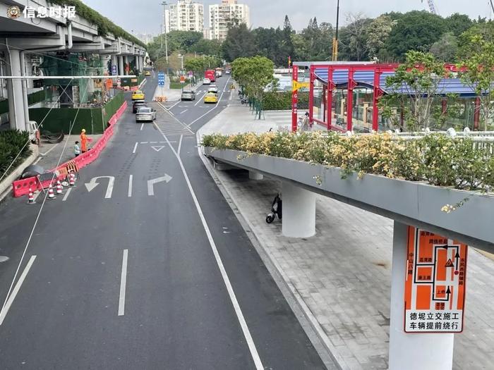东风西路西行彩虹桥地铁站附近路段。