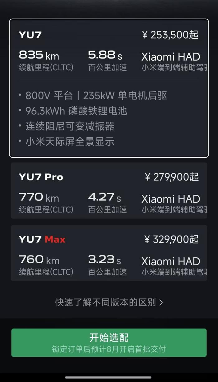 3分钟大定超20万台!小米YU7起售价25.35万元,雷军:拿到这么多订单远超想象