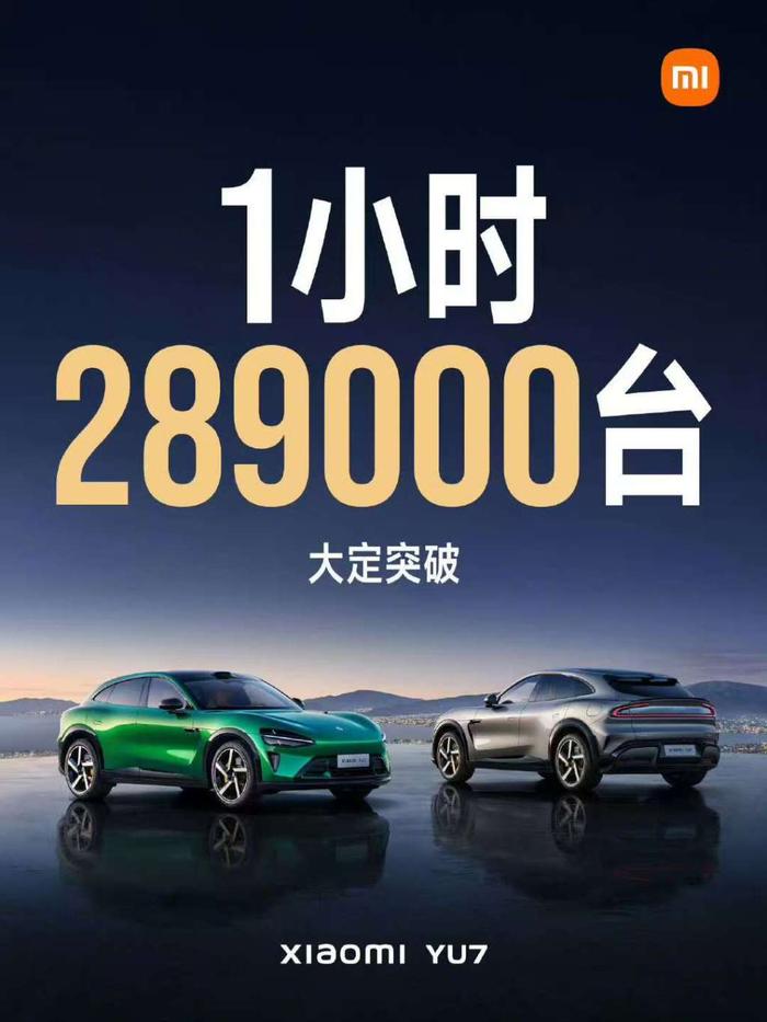 3分钟大定超20万台!小米YU7起售价25.35万元,雷军:拿到这么多订单远超想象