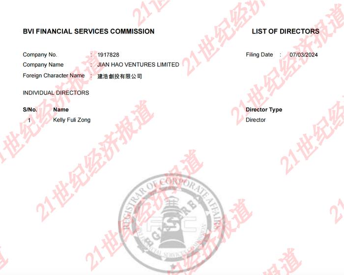 宗馥莉掌控离岸公司，遗产争夺或早有布局