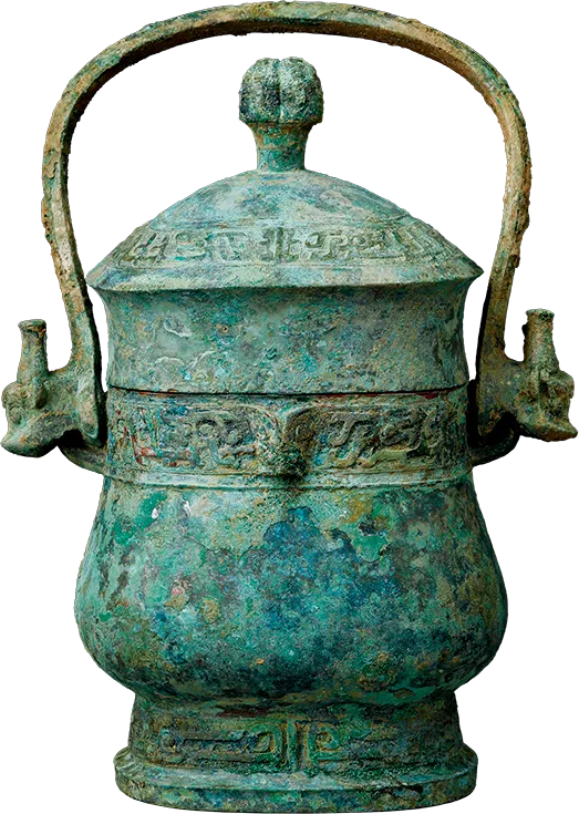 藏六造 饕餮文銅瓶 花瓶　青銅器写 唐金 花入 唐物写　遺古居 　EL11-27 古銅花入 龍耳 饕餮文入り | 古美術ささき
