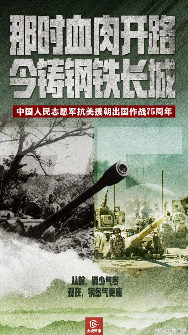 抗美援朝纪念日,央媒刊发海报组图:从钢少气多到钢多气更盛