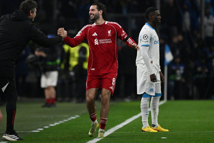 利物浦中场索博斯洛伊欧冠创造7次绝佳机会领跑