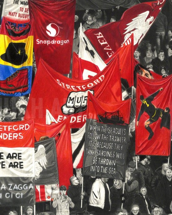 曼联球迷耗时120小时手绘西看台致敬梦剧场