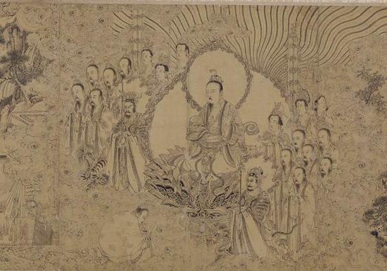 宋梁楷《白描道君像图》(局部)