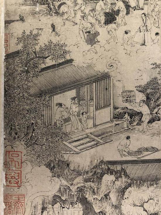 宋梁楷《白描道君像图》(局部)
