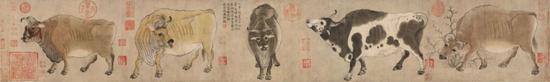 《五牛图》 作者:韩滉 唐代